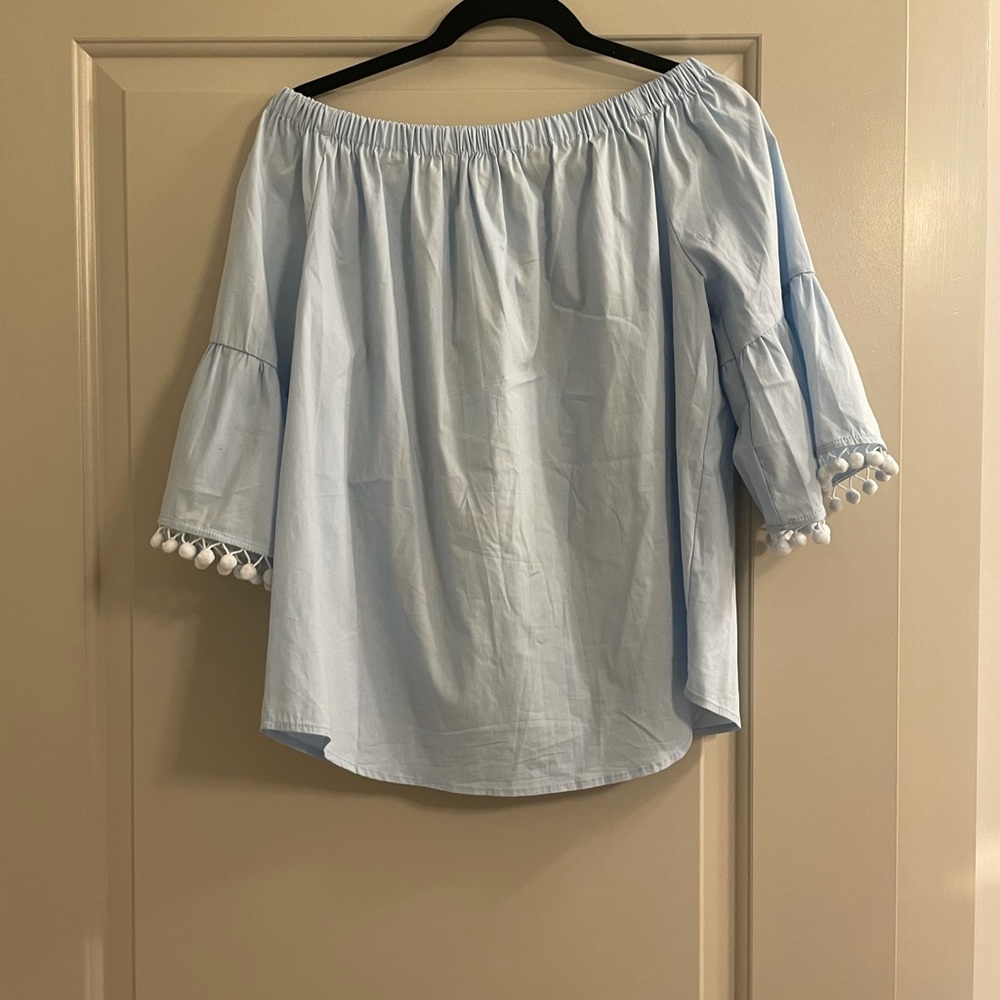 Off the shoulder embroidered top